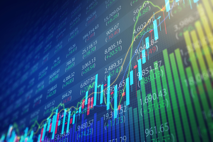 rising stock market chart